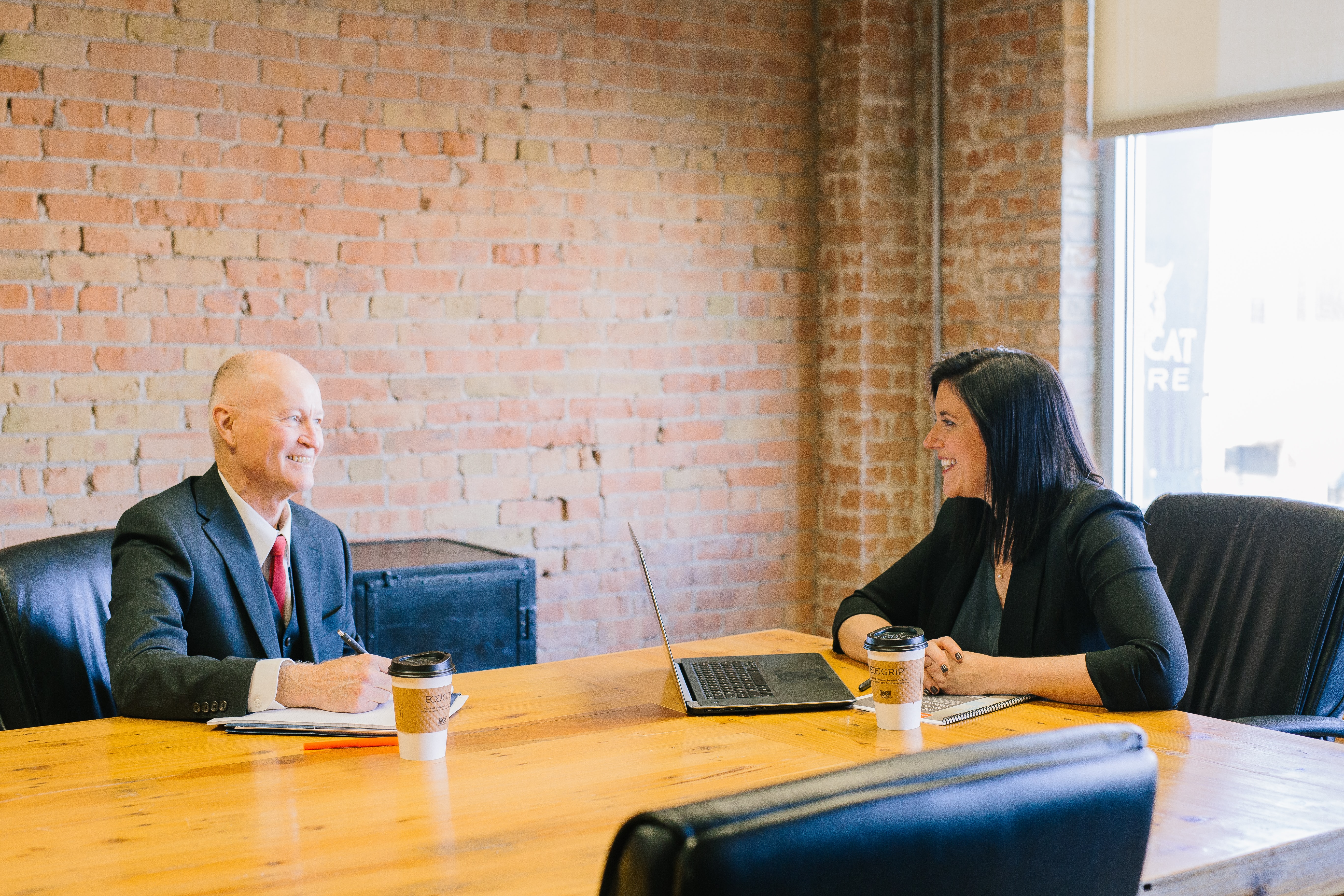 business meeting of two professionals